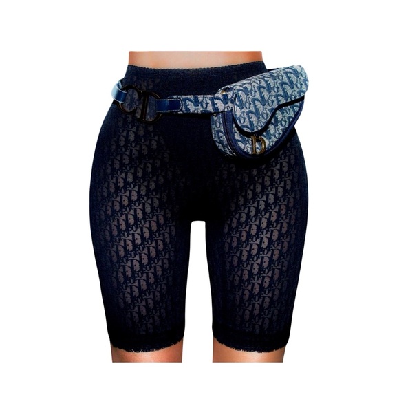 Christian Dior Black Monogram Logo Sheer Biker Girdle Shorts - Picture 14 of 16